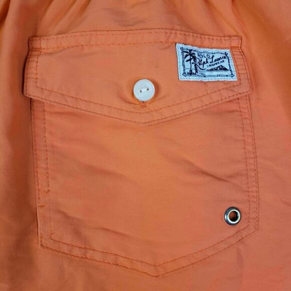 Polo Ralph Lauren Swim Trunks Men’s Size Large L Orange Mesh Lined Drawstring - Picture 4 of 14
